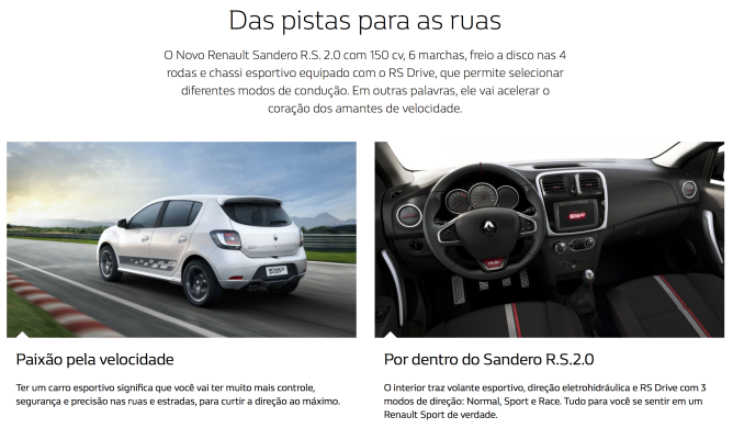 Sandero RS e picape Oroch ganham sites para divulgação no Brasil 2